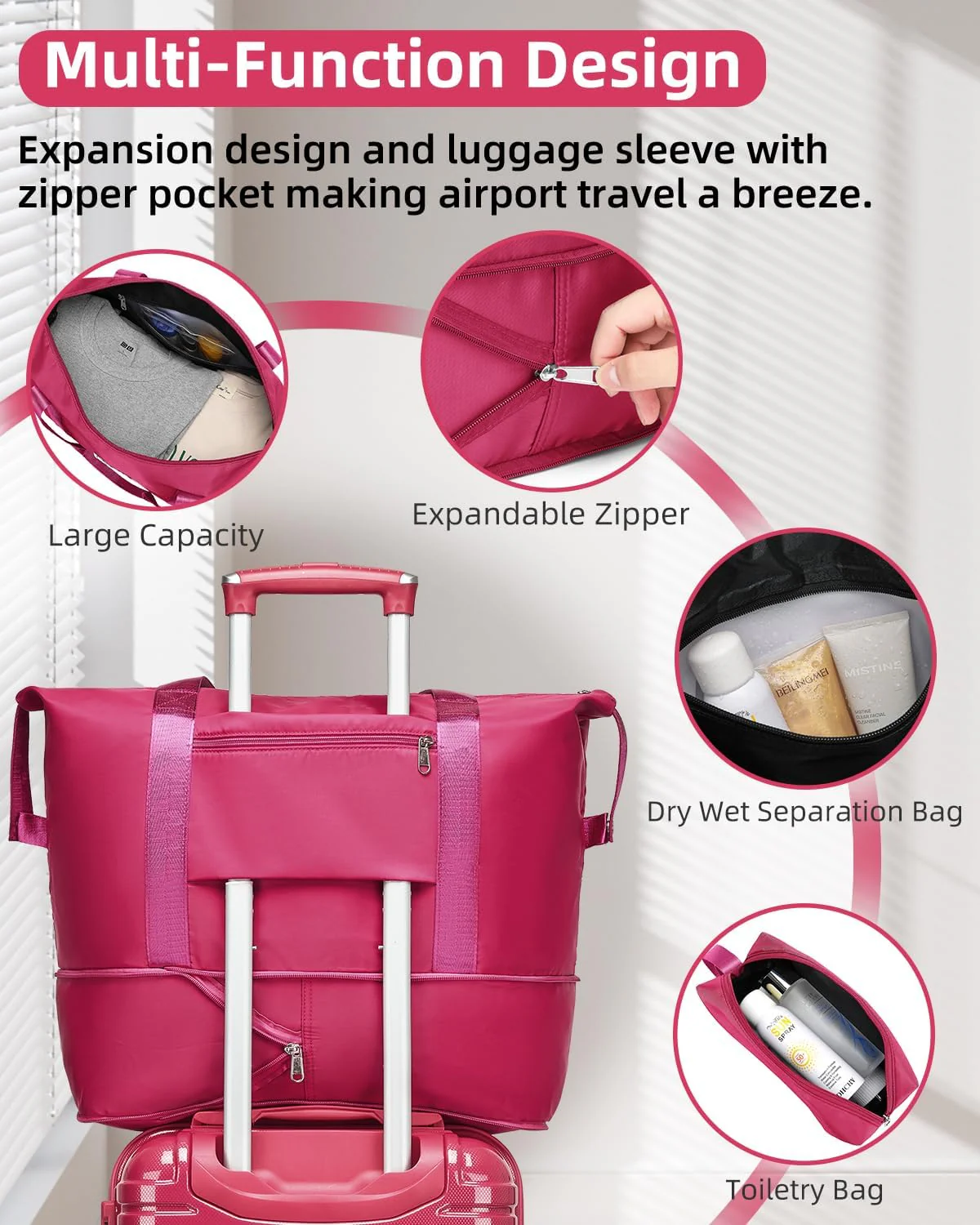 6-piece luggage set, expandable hardshell suitcase set with spinner wheels, lightweight rolling luggage set