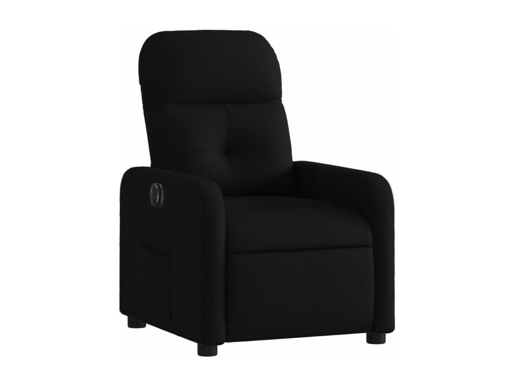 Sillón reclinable eléctrico de tela negro