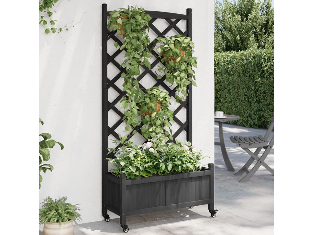 Con  nrejado y ruedas madera maciza de Decoratodo negro