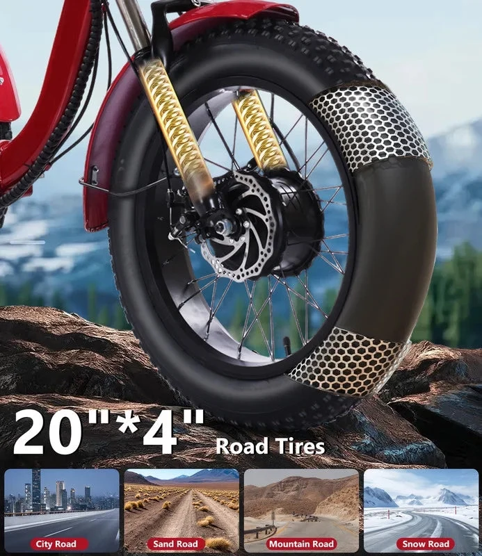 YEBEI Folding Electric Tricycle for Adults, 500W Motor, 48V15AH Lithium Battery, 20 x 4.0 in Fat Tires - Image 43 YEBEI Folding Electric Tricycle for Adults, 500W Motor, 48V15AH Lithium Battery, 20 x 4.0 in Fat Tires - Image 43