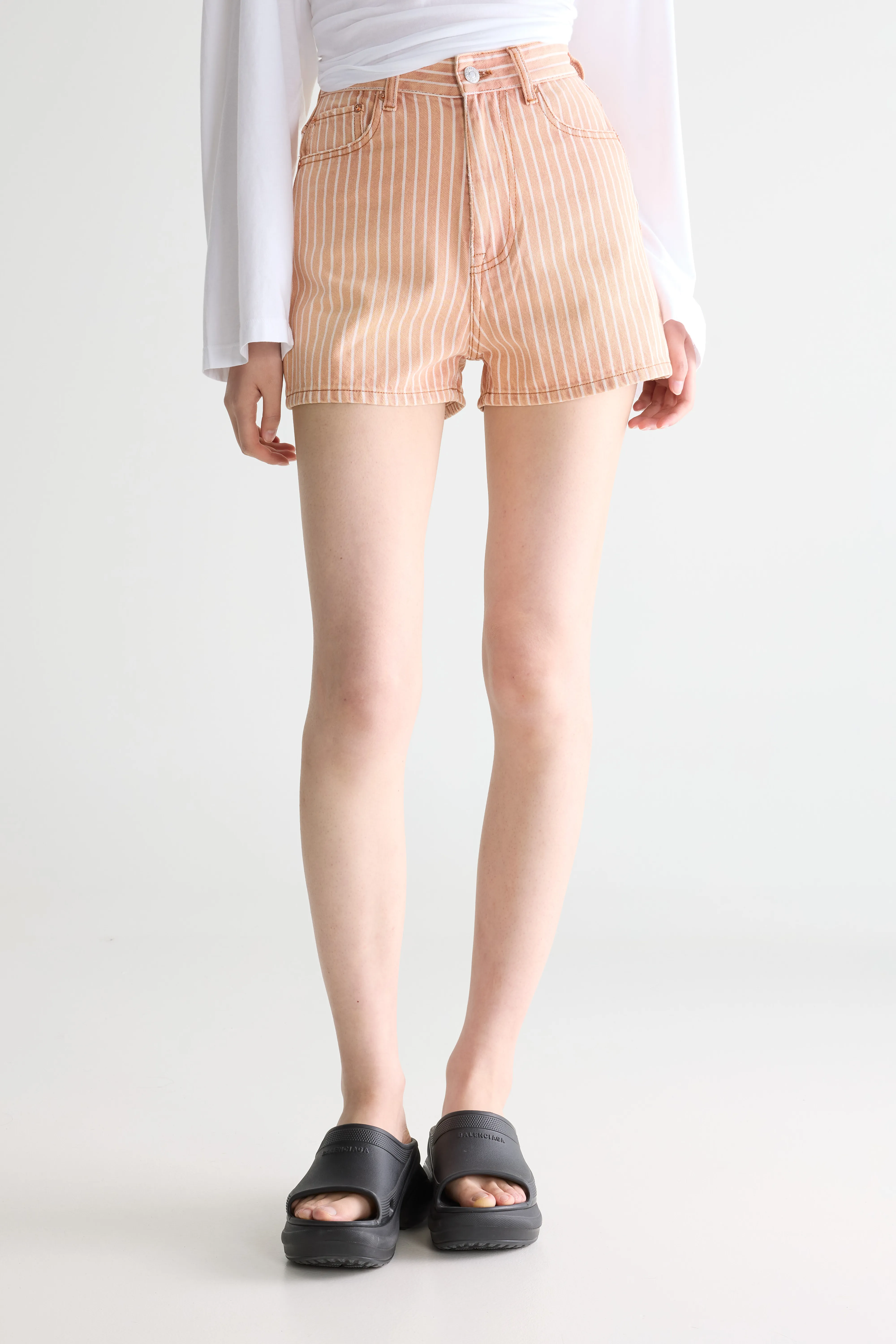 Bellerose Party wide denim shorts (261 / W / STRIPE E)