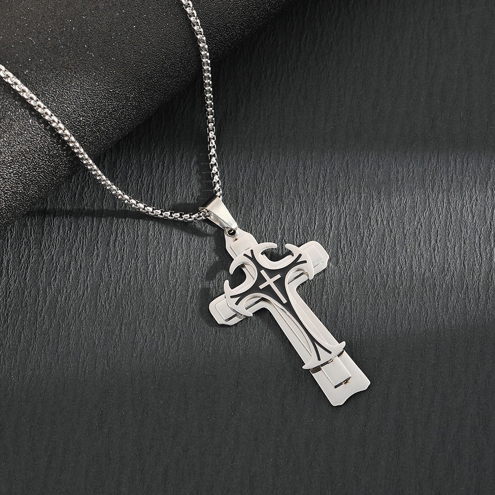 Unisex Stainless Steel Cross Necklace TeeThreads Sustain the Scene with Custom Apparel