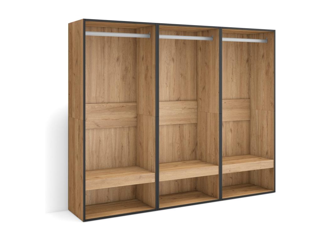Vestidor abierto - 180x35x145 cm - Dormitorio - habitación - Armario - perchero - Roble
