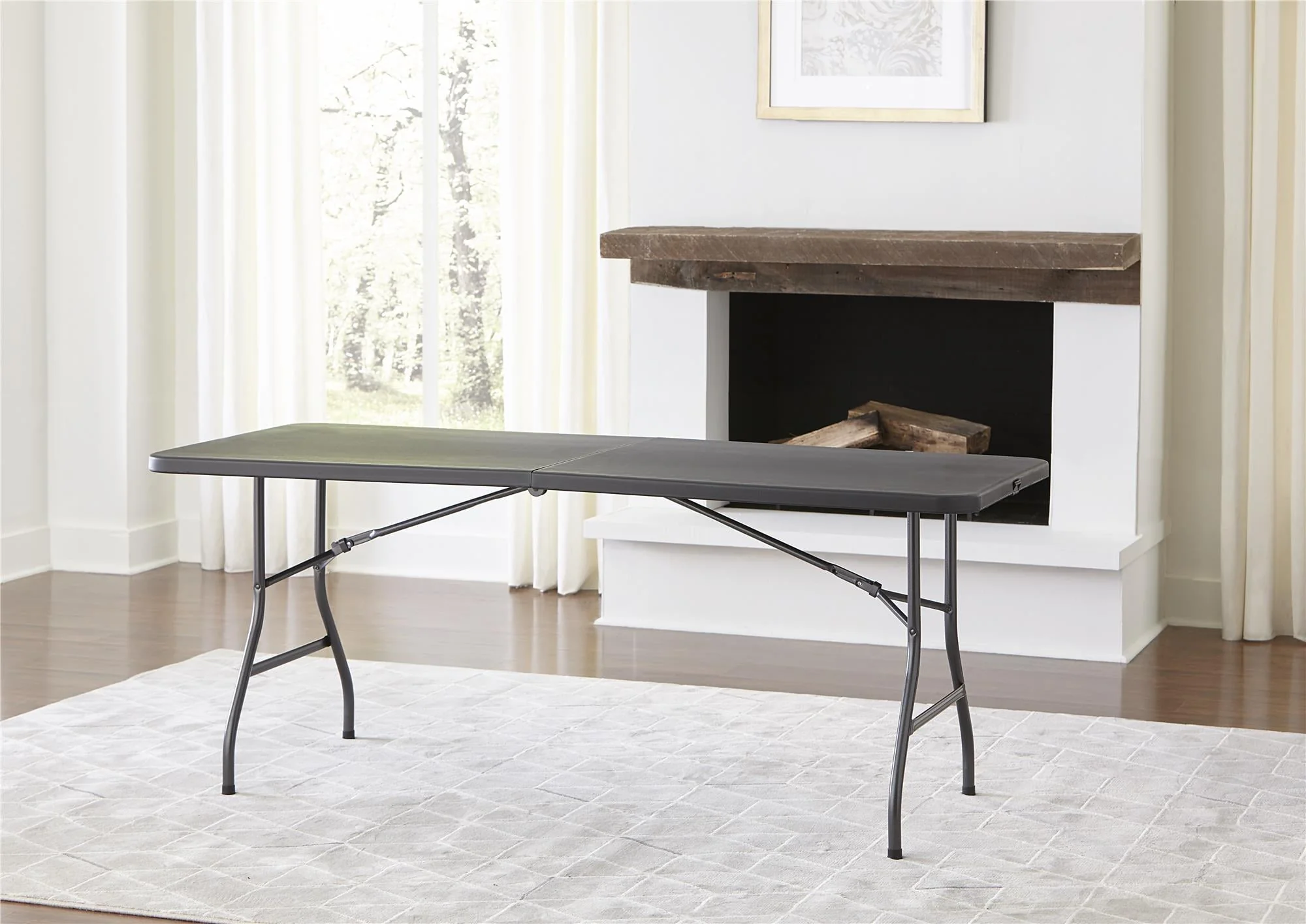 Cosco 6 Foot Centerfold Folding Table, Black - Image 20