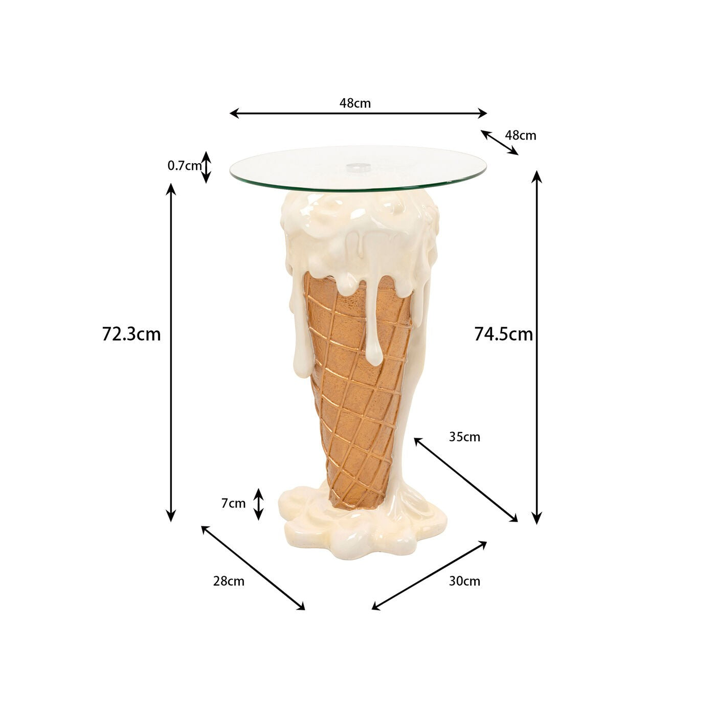 Bartafel ijs vanille Ø48cm Kare Design