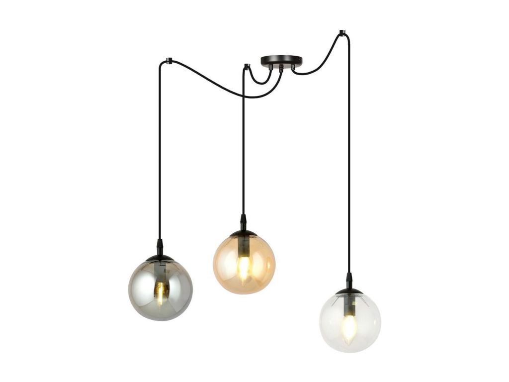 Lámpara de Suspensión Gigi, Negro, Gris, Ámbar, 200x200x42 cm, Mubdelu
