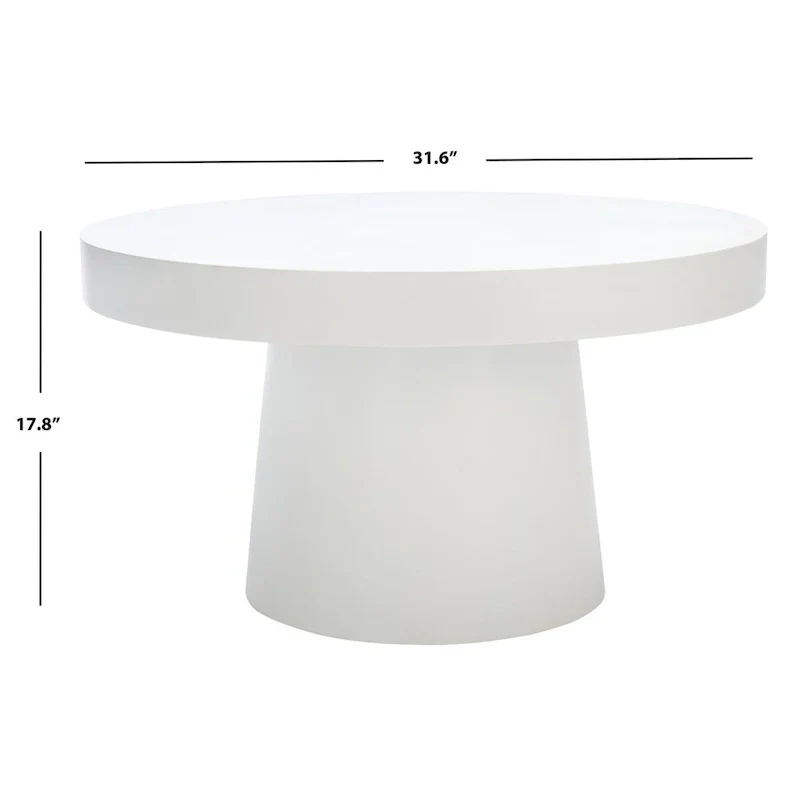 SAFAVIEH Berenice Round Coffee Table - Paper Mache - Dimensions: 31.6" W x 31.6" L x 17.8" H