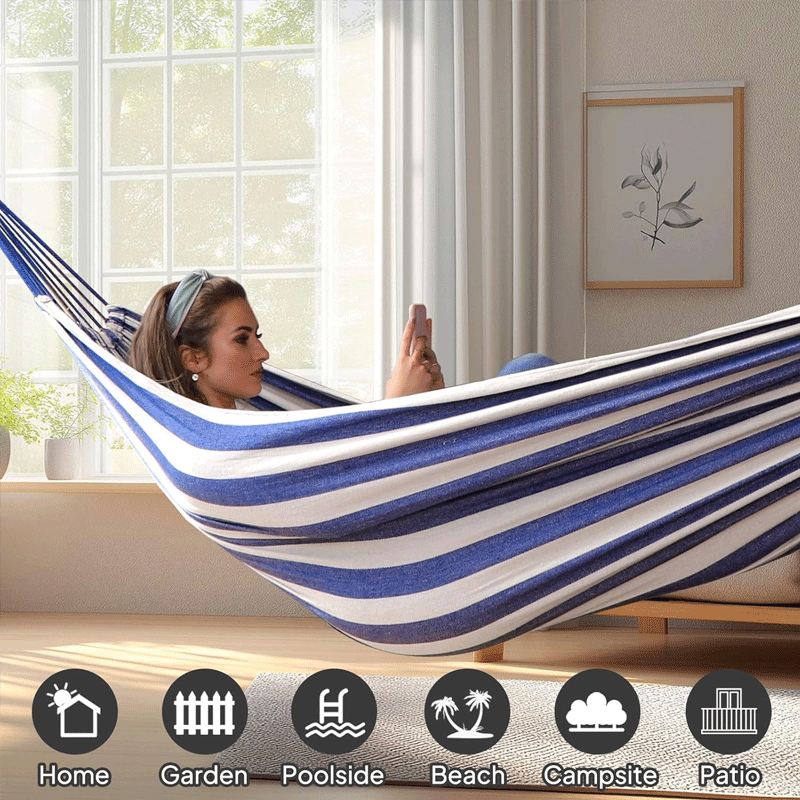 Canvas Hammock Portable Ultralight Outdoor Camping Hiking 65% Cotton 35% Polyester Canvas Hammock