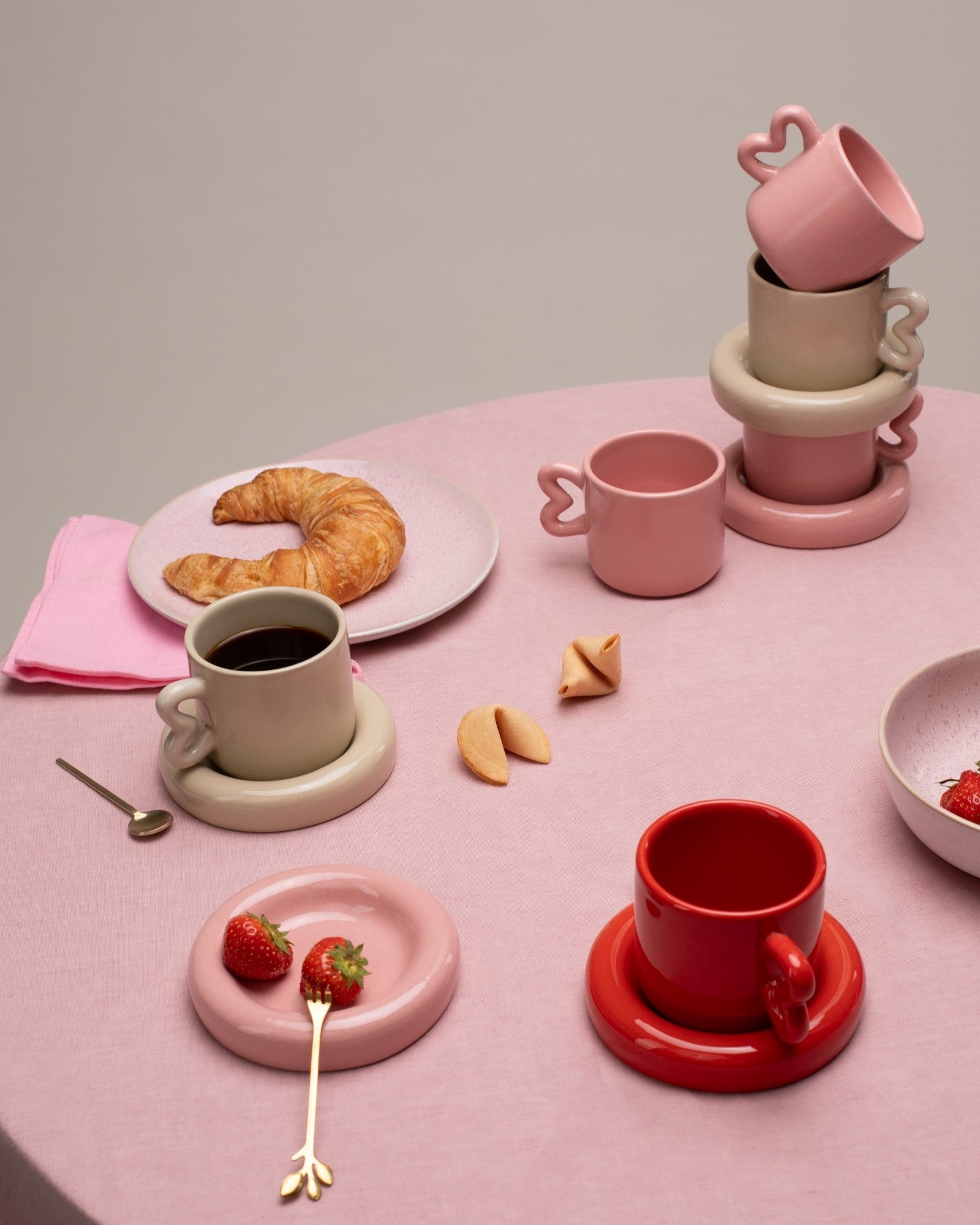 Seia Tasse & Untertasse Herz sand