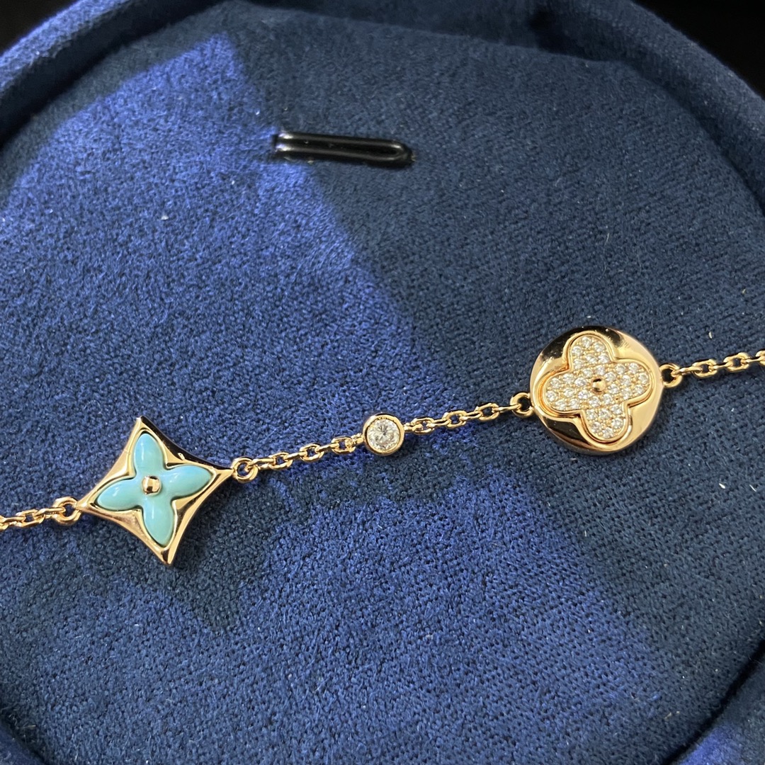 Louis Vuitton Diamond Sun Blue Amazonite Star Bracelet - Original Replica Club