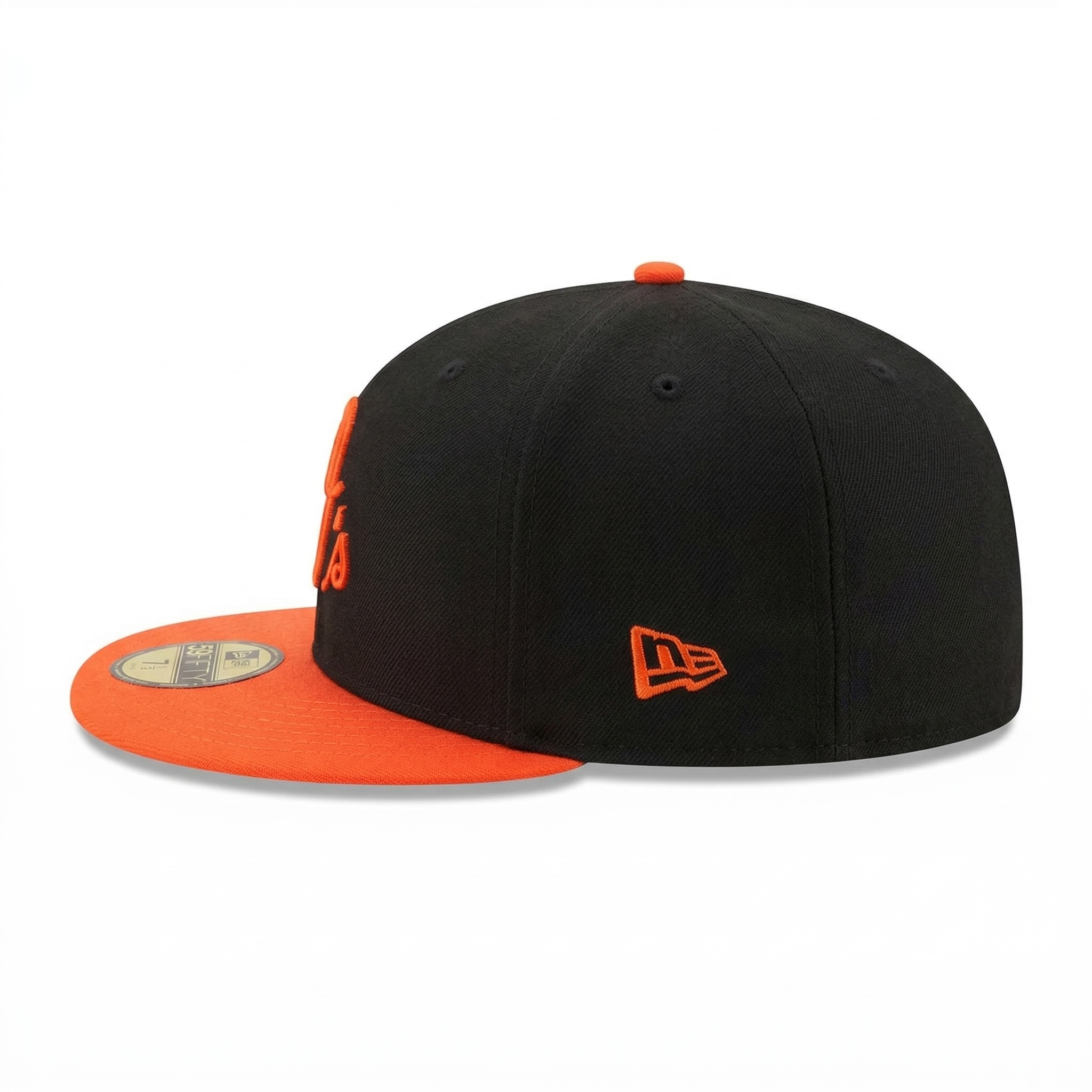 Premium Black/Orange Baltimore Orioles Script Logo Fitted Baseball Cap | SEVEN HATS - SEVEN HATS