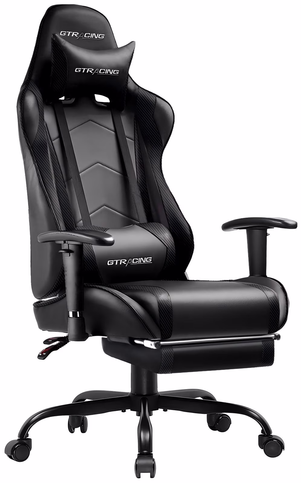 GTRACING Gaming Chair, Ergonomic Office Desk Chair with Lumbar Support, PU Leather, Footrest & Adjustable Headrest, Red - Image 13