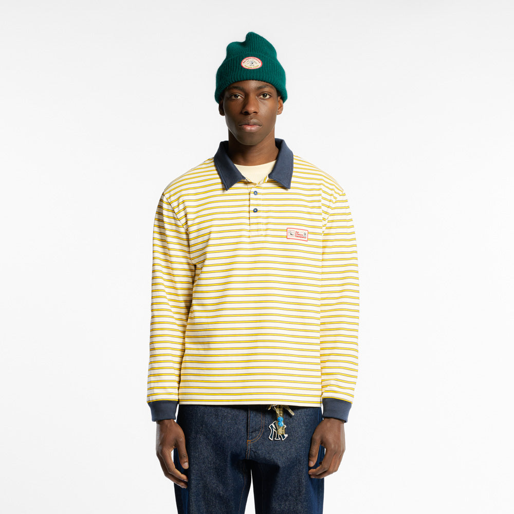 Au Vieux Campeur - Polo Roger à rayures - Bleu Jaune & Blanc
