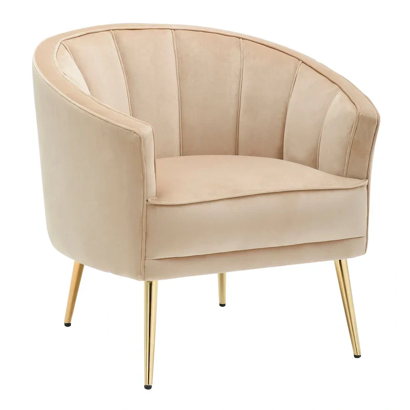 Randolf Velvet Accent Chair in Silver Orchid