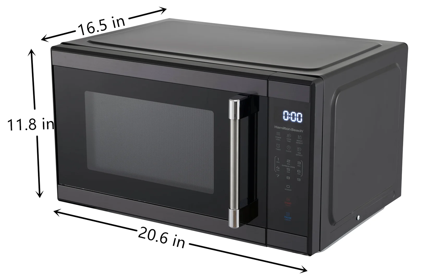 Hamilton Beach 1.1 Cu. Ft. Countertop Microwave Oven, 1000 Watts, White Stainless Steel