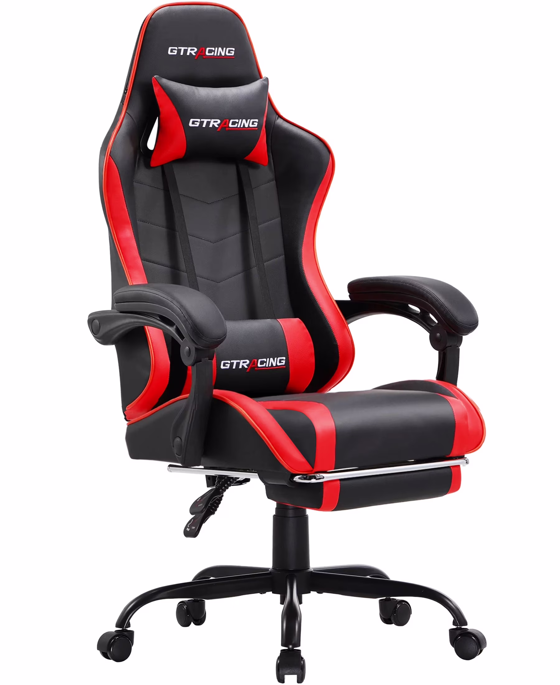 GTRACING GTWD-200 Ergonomic Gaming Chair with Adjustable Pillows and Footrest , White - Image 9