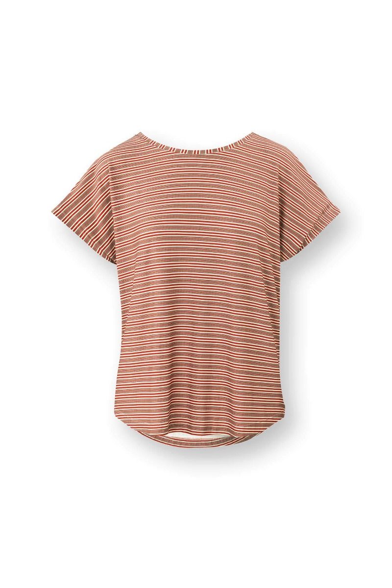 Tatum Short Sleeve Top Kente Stripe Pink