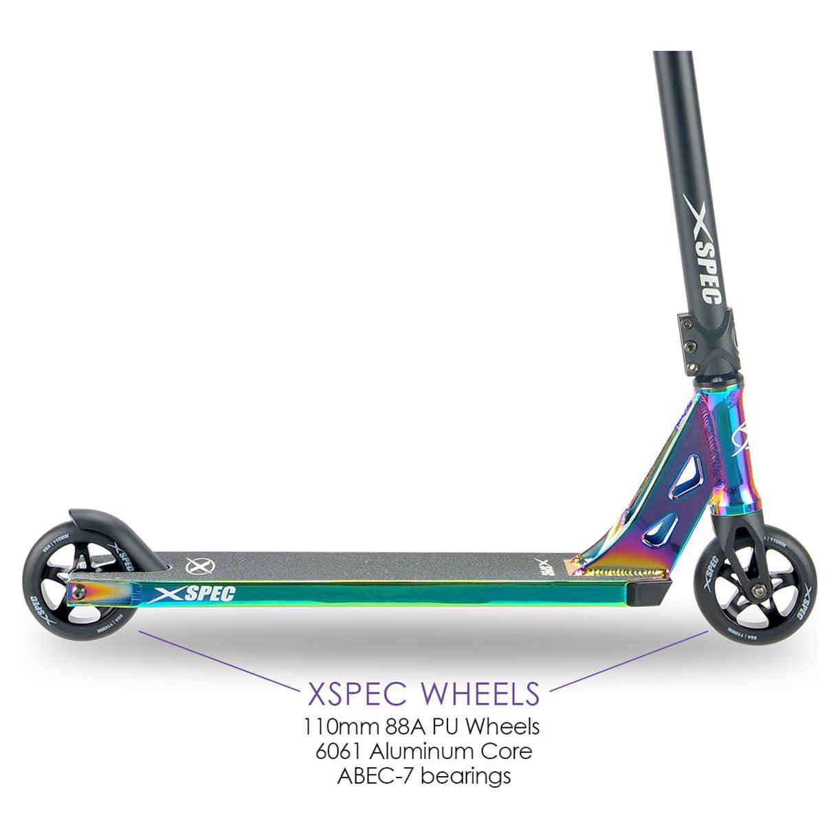 Xspec Oil Slick Neo Chrome Pro Stunt Kick Scooter. Rainbow Trick Scooter - Image 4