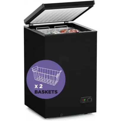 Northair 3.5 Cu Ft Chest Freezer, Black – Quiet Compressor, 2 Removable Baskets, 7 Temp Settings