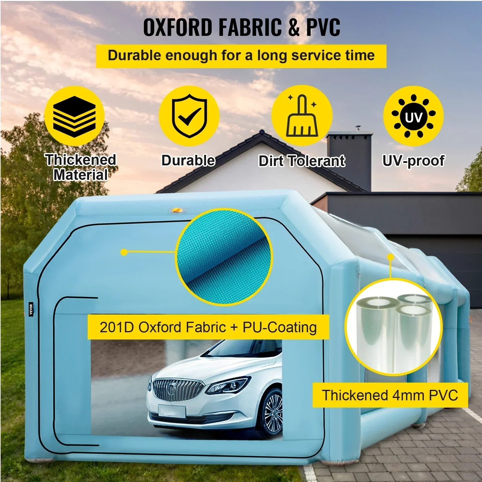 BENTISM Inflatable Car Paint Booth 26x15x10FT With Filter System And 2 Blowers - Image 3 BENTISM Inflatable Car Paint Booth 26x15x10FT With Filter System And 2 Blowers - Image 3