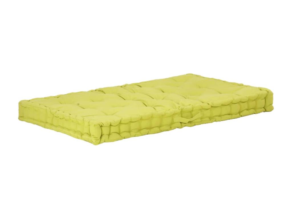Cojín para palés algodón verde 120x80x10 cm
