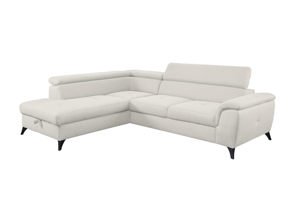 Sofá cama esquinero izquierdo de tela beige