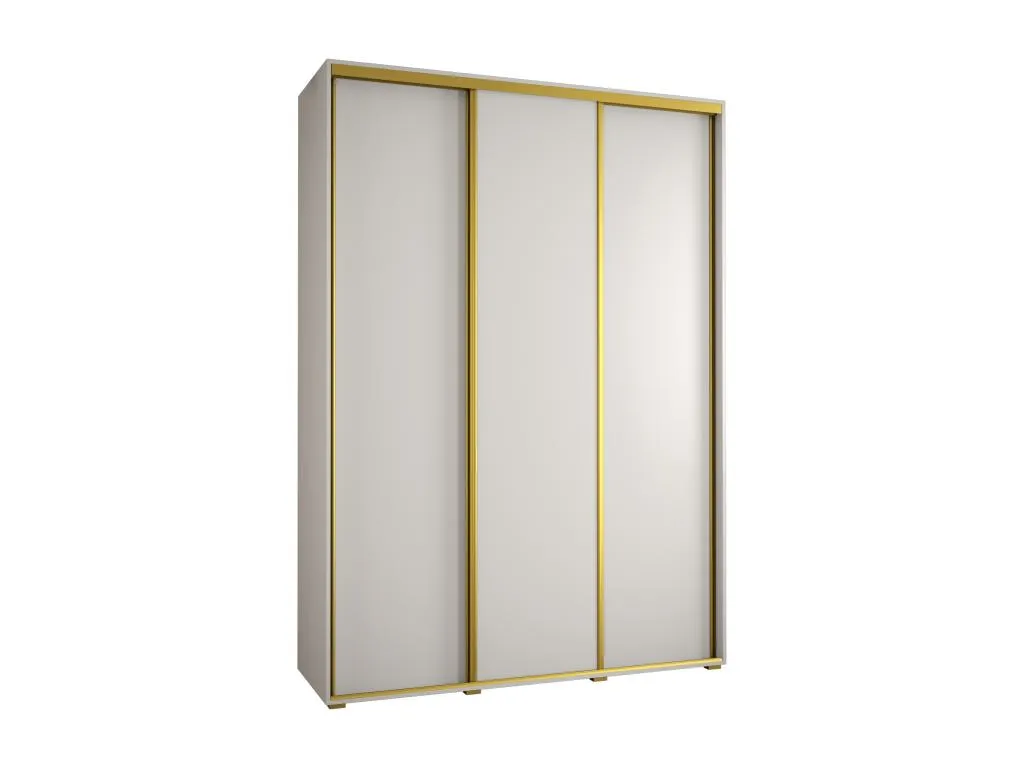 Armario Lluesmahome modelo 1 con tres puertas correderas de 235.2/180/45 cm (Blanco/Blanco/Oro)  IE6514732