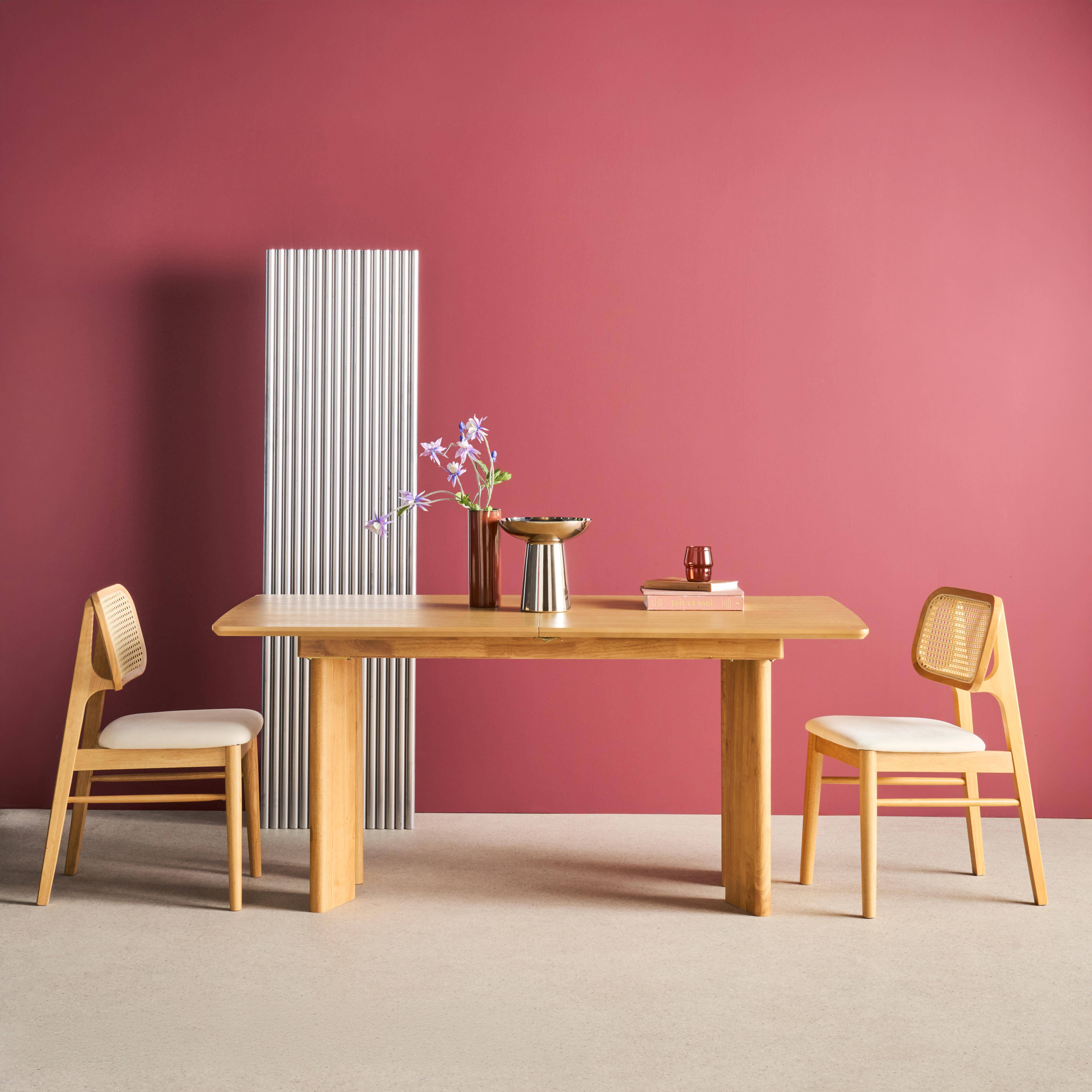 Albane - Mesa de comedor rectangular extensible de madera, 6-8 plazas