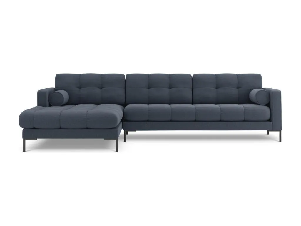 Sofá Esquinero Izquierdo Lluesmahome de 5 Plazas, tejido estructural azul oscuro, 293x185x75cm.  DM1902008