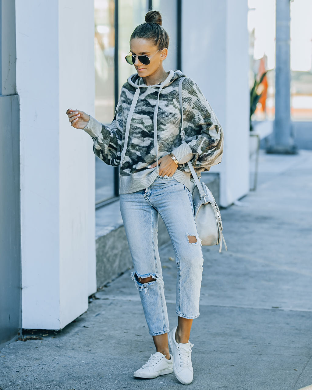 Brent Hooded Thermal Camo Sweater - SALE - Se7enfashion