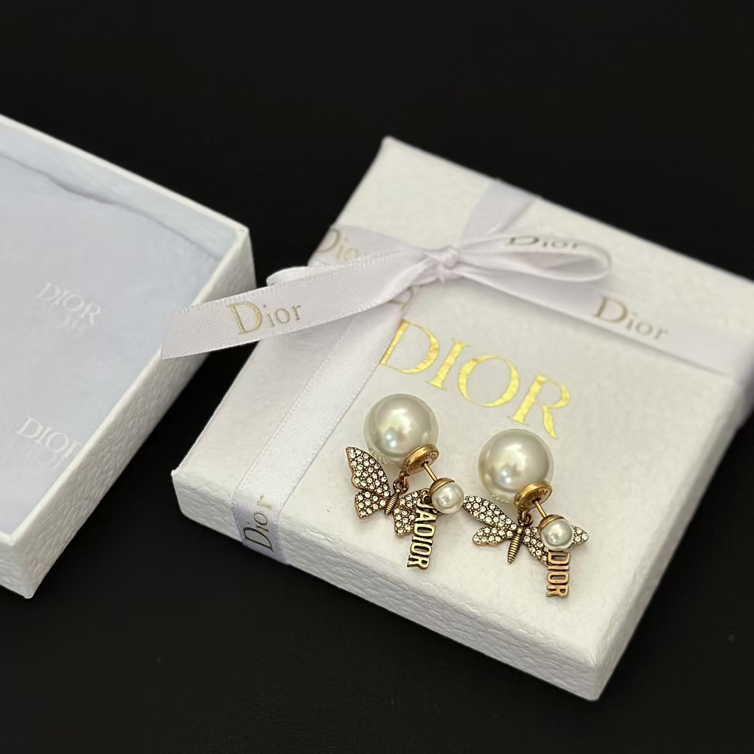 Dior Butterfly JADIOR Pearl Earrings - Original Replica Club
