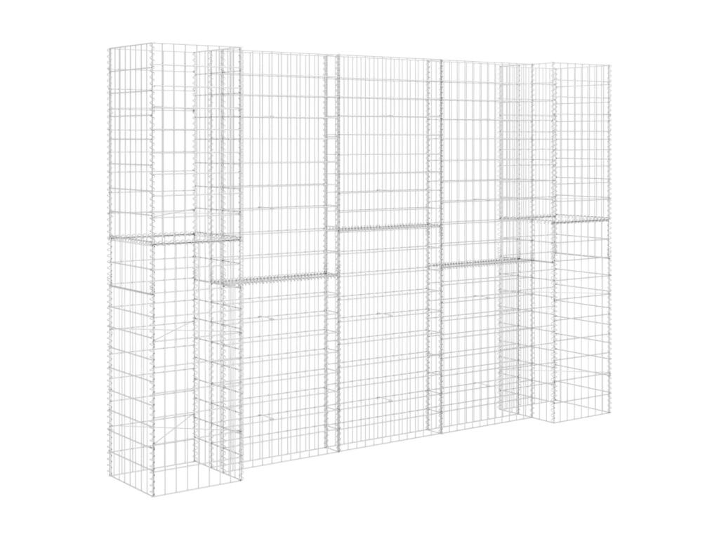 Decoratodo  gaviones forma  H alambre de acero 260x40x180 cm