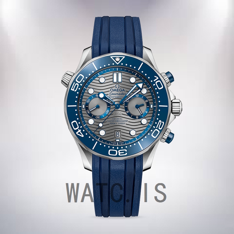 Omega Seamaster 210.30.44.51.06.001 44mm Men Silver-tone Rubber Band