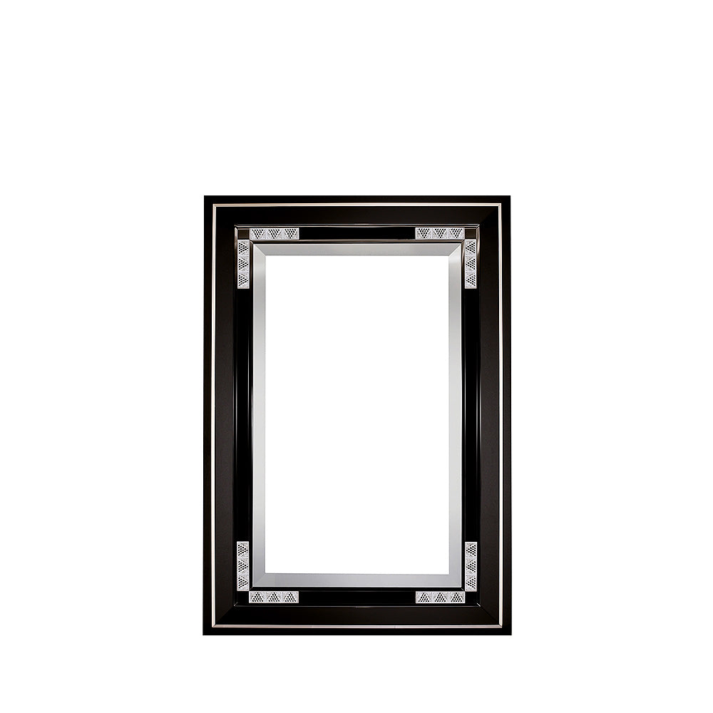 MIROIR RAISINS - CRISTAL INCOLORE ET LAQUÉ NOIR