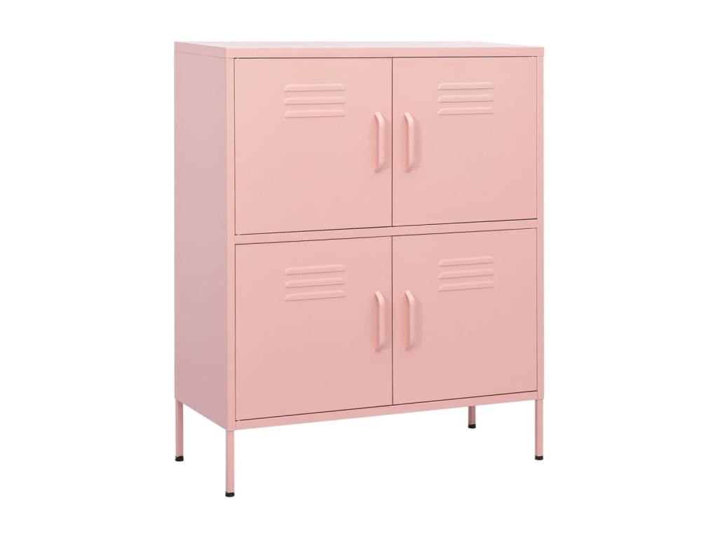 Armario de almacenamiento acero rosa 80x35x101.5 cm