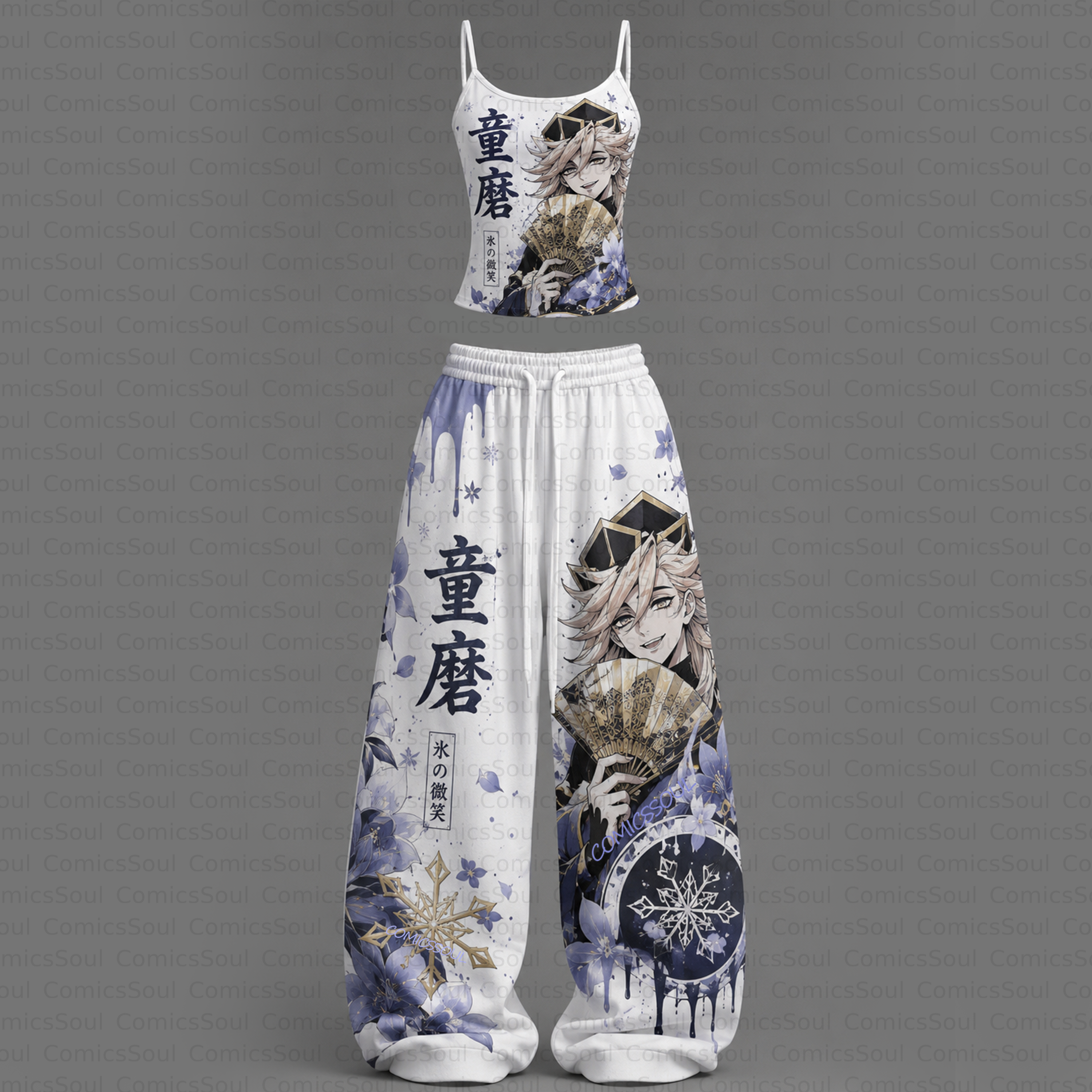 Demon Slayer Top & Elasticated Trousers Two-Piece Set