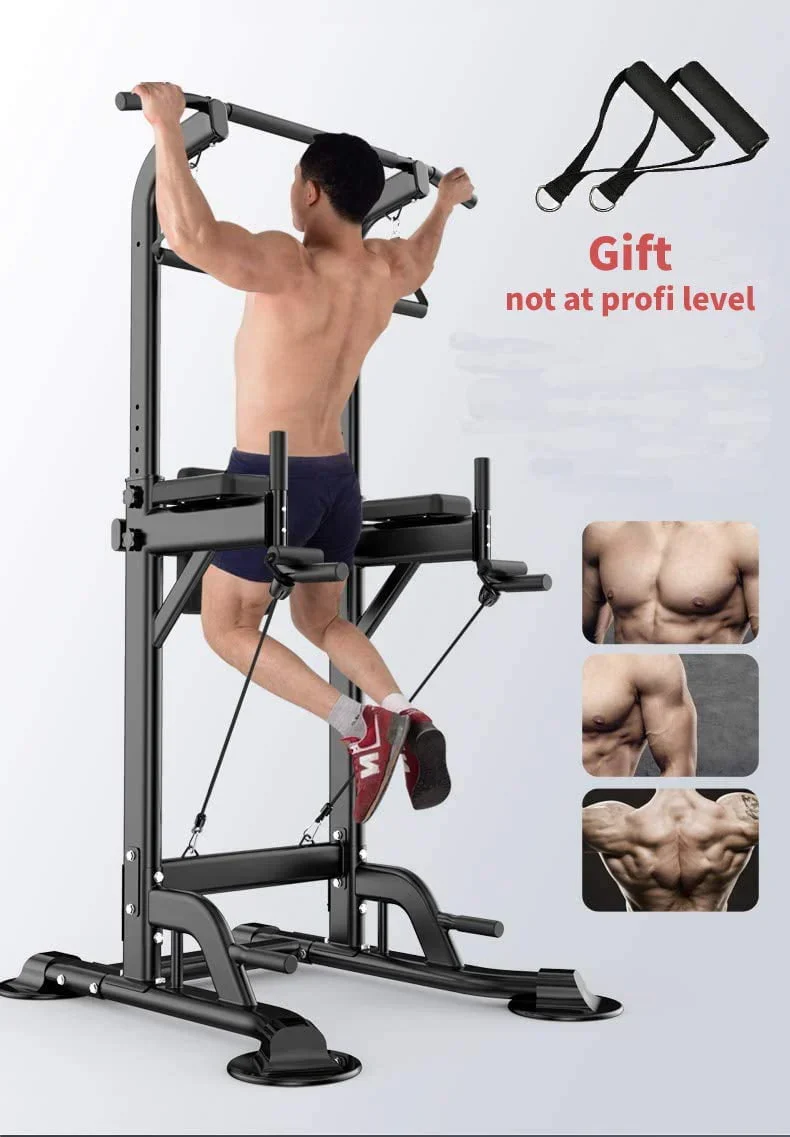PROHIKER Power Tower Dip Station With Backrest And Resistance Band, Black - Image 12 PROHIKER Power Tower Dip Station With Backrest And Resistance Band, Black - Image 12