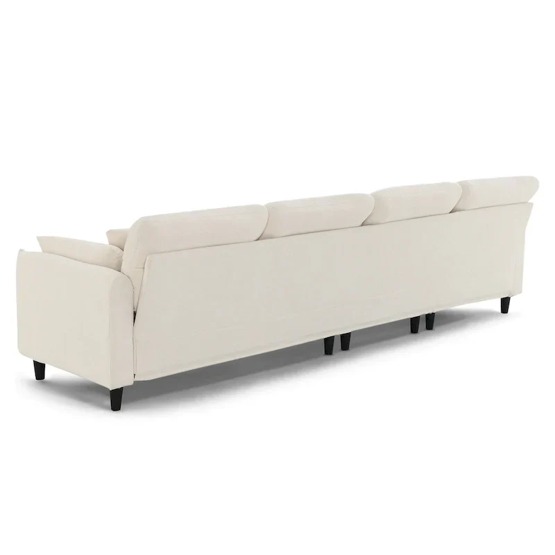 110-Inch L-Shaped 5-Seater Sectional Sofa with Removable Ottoman, Cloud Chenille Fabric, and 5 Cushions