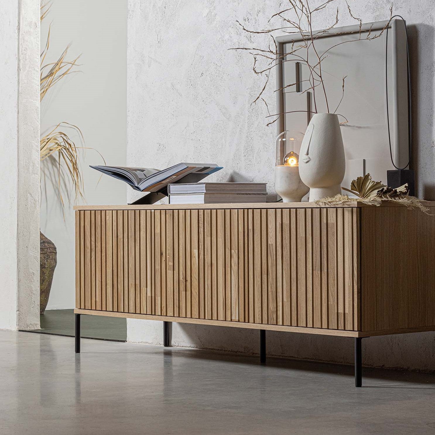 WOOOD New Gravure Tv-meubel B 150 cm - Eiken - Naturel