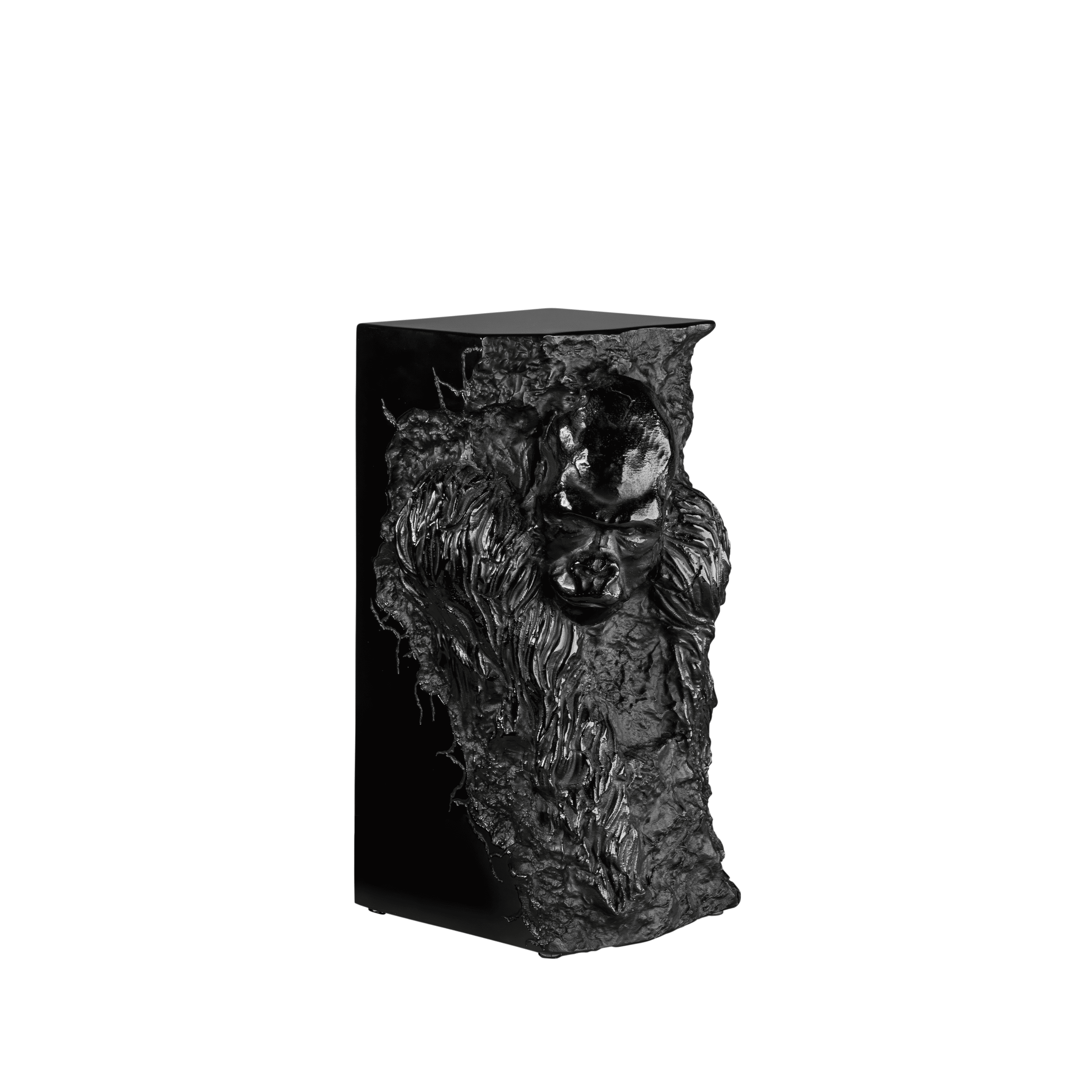 SCULPTURE GORILLE - CRISTAL NOIR
