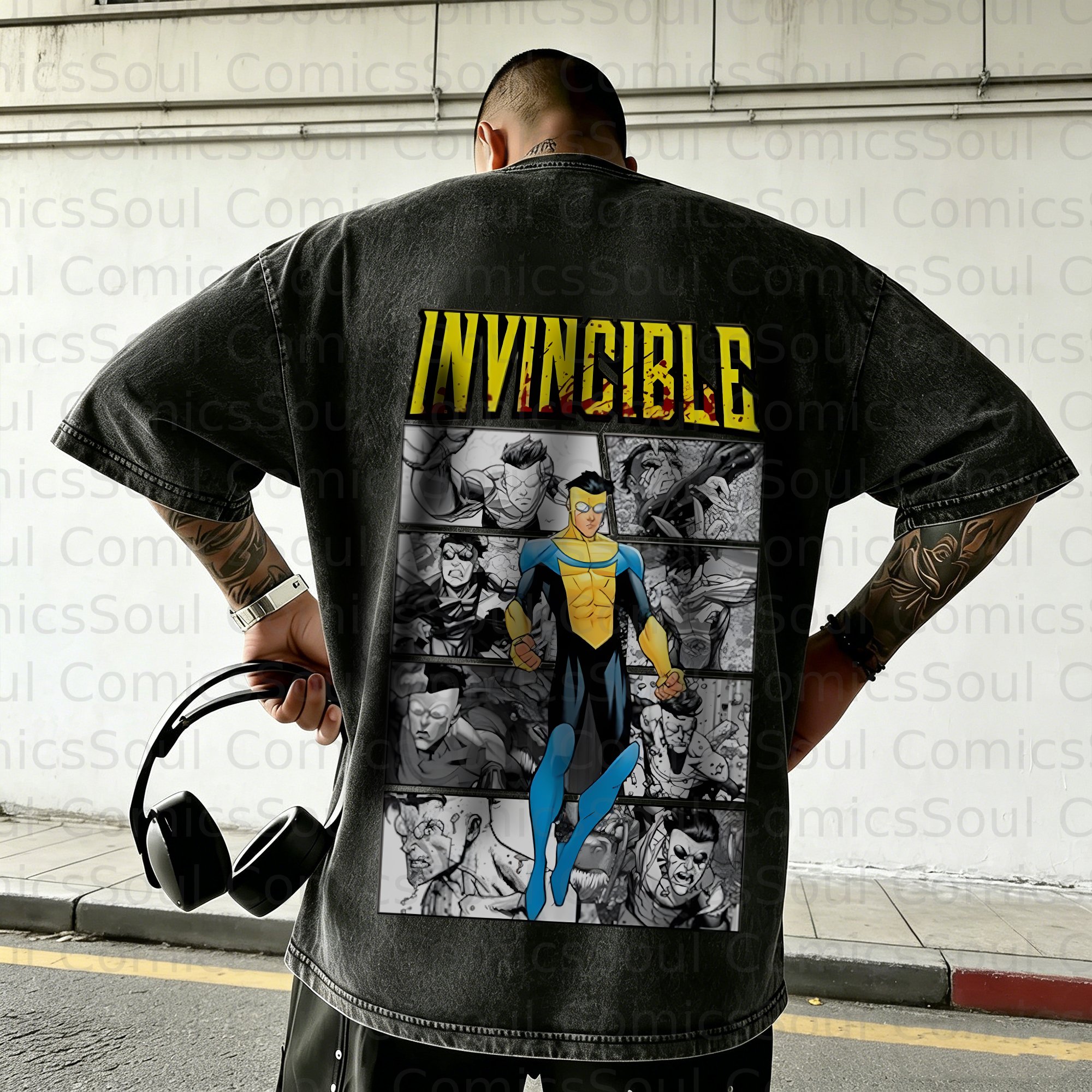 Unisex Anime Inspired Vintage Washed T-Shirt