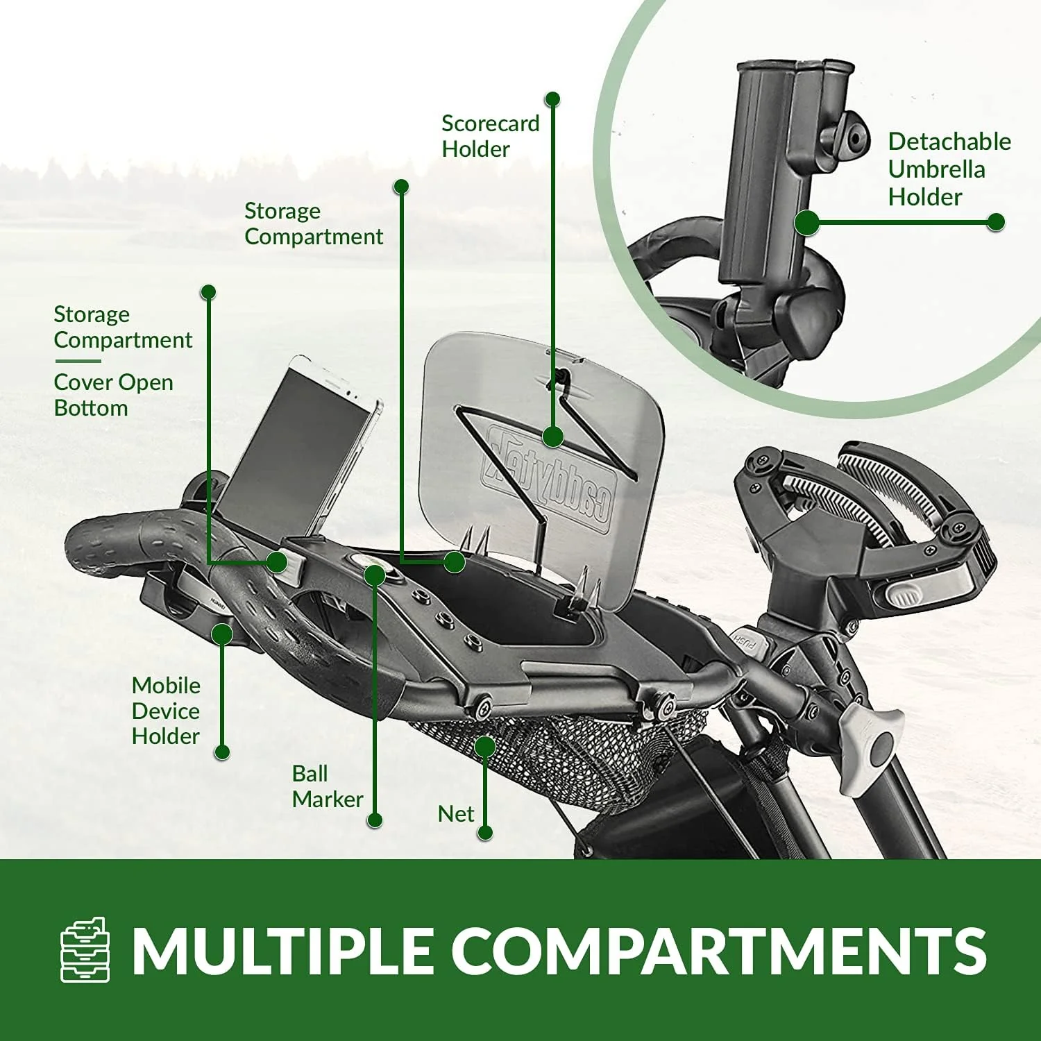 3-Wheel Foldable Golf Push Cart With Foot Brake - CaddyLite EZ V8 - Image 13 3-Wheel Foldable Golf Push Cart With Foot Brake - CaddyLite EZ V8 - Image 13