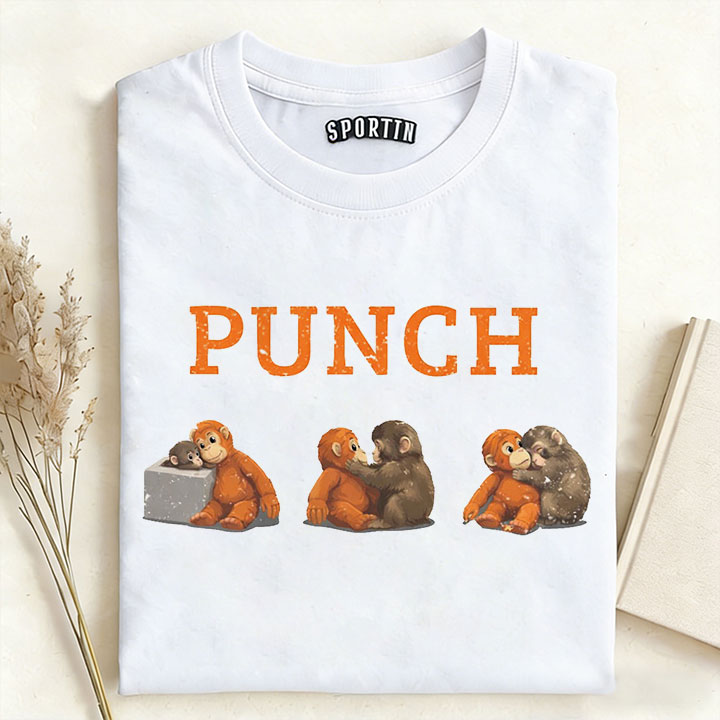 Punch-kun Monkey Meme Graphic T-shirt