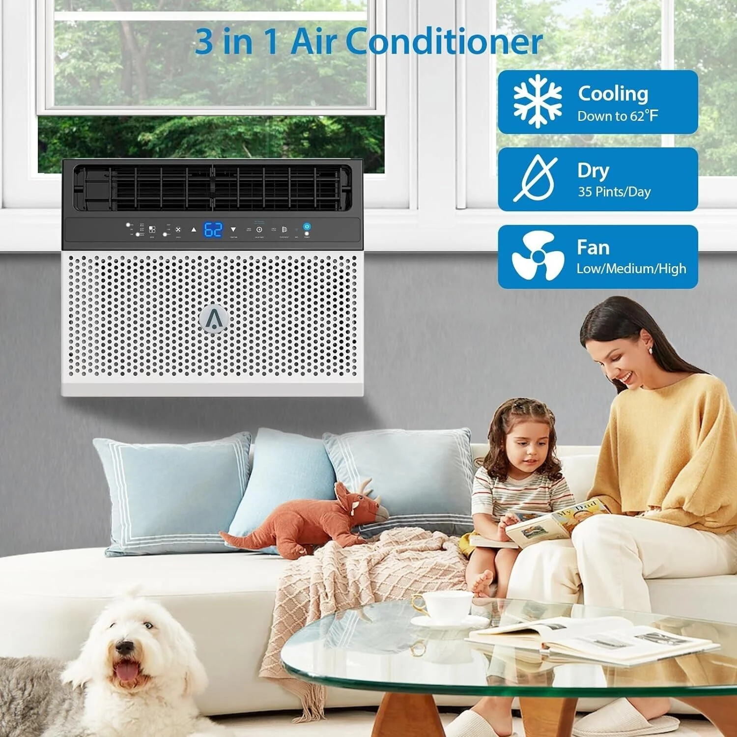 8000Btus Window Air Conditioner Over the Sill AC Up to 370 Sq.Ft With Remote & App - Image 6