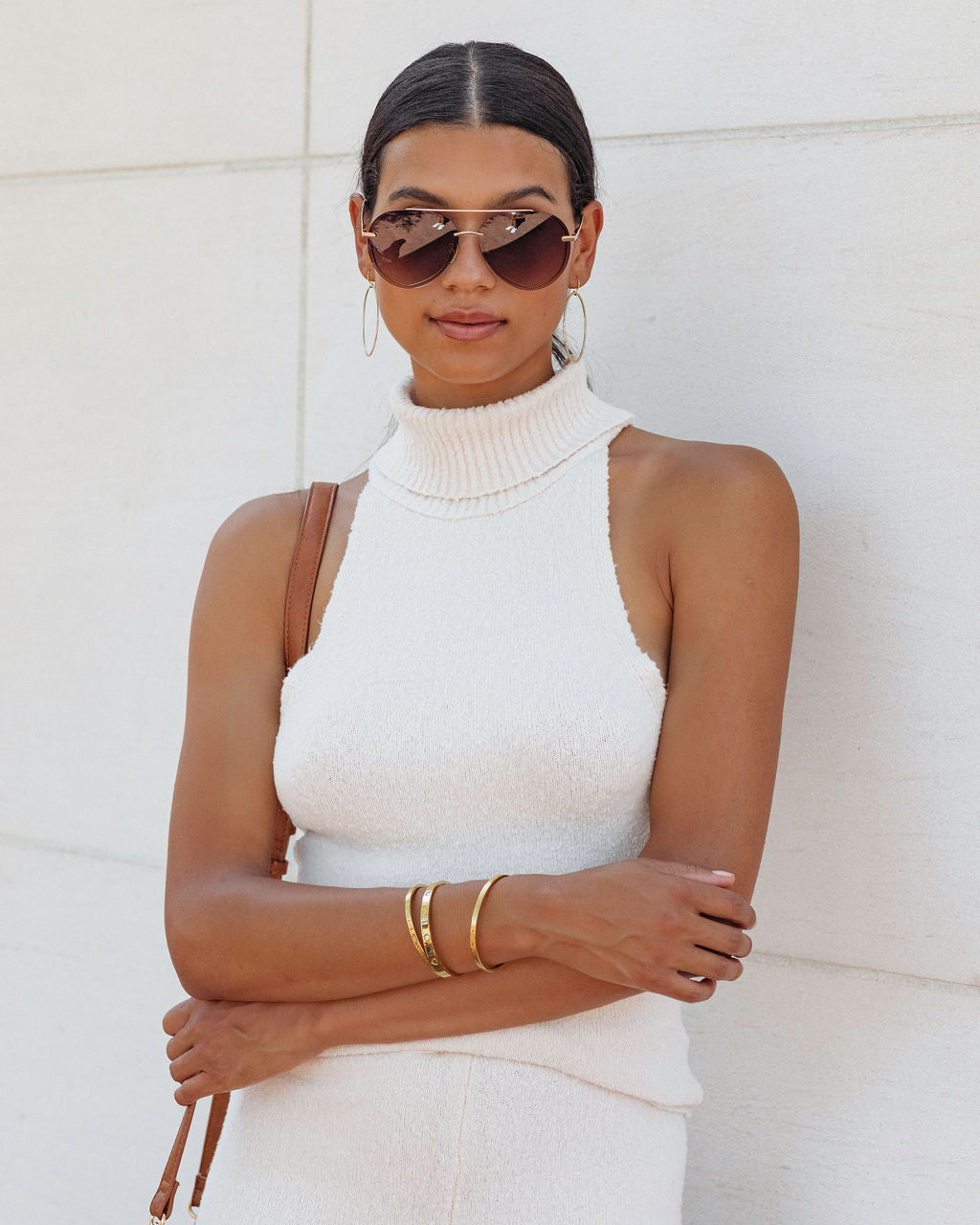Fashionably Casual Knit Turtleneck Top - Cream - FINAL SALE - Se7enfashion