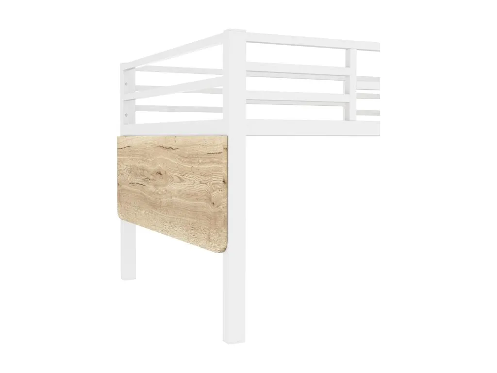 Cama alta de metal de 90x200 cm con led - con escritorio abatible y somier de láminas - Cosinor ogk3727164