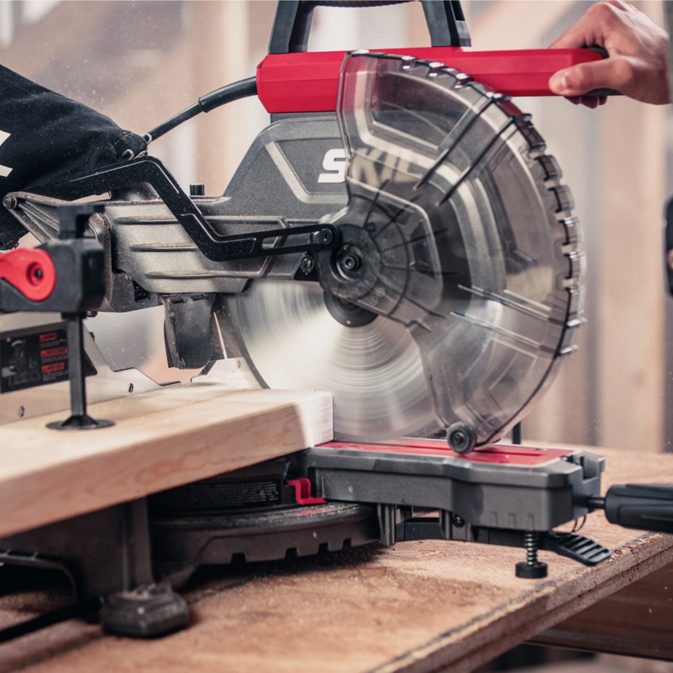 SKIL 15 Amp 10'' Corded Electric Dual Bevel Sliding Miter Saw - Image 7