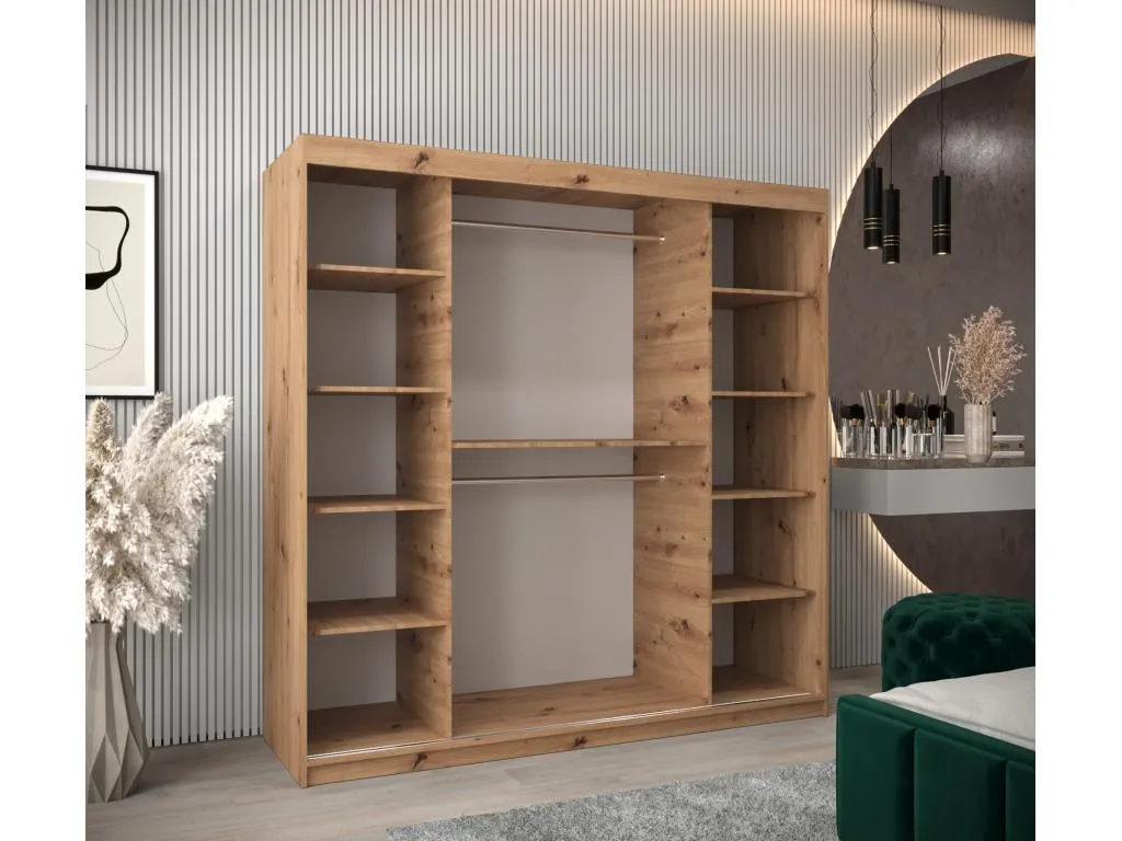 ARMARIO Kavehomedeco 2 DE PUERTAS CORREDERAS 200/200/62 2 puertas (artisan/negro) 27870YRCG