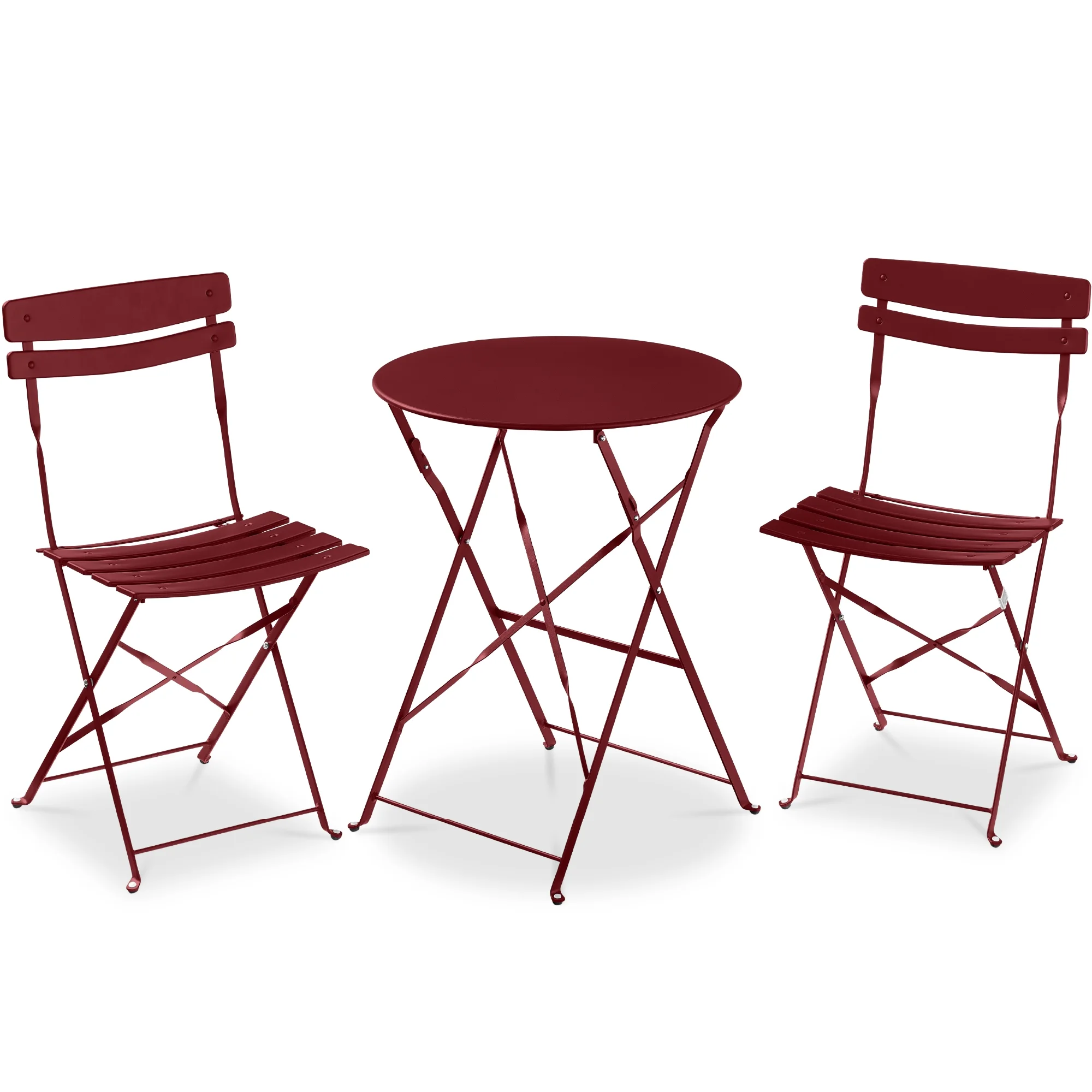 Best Choice Products 3-Piece Small Bistro Set, Folding Patio Furniture Set of 2 Chairs and Table - Black