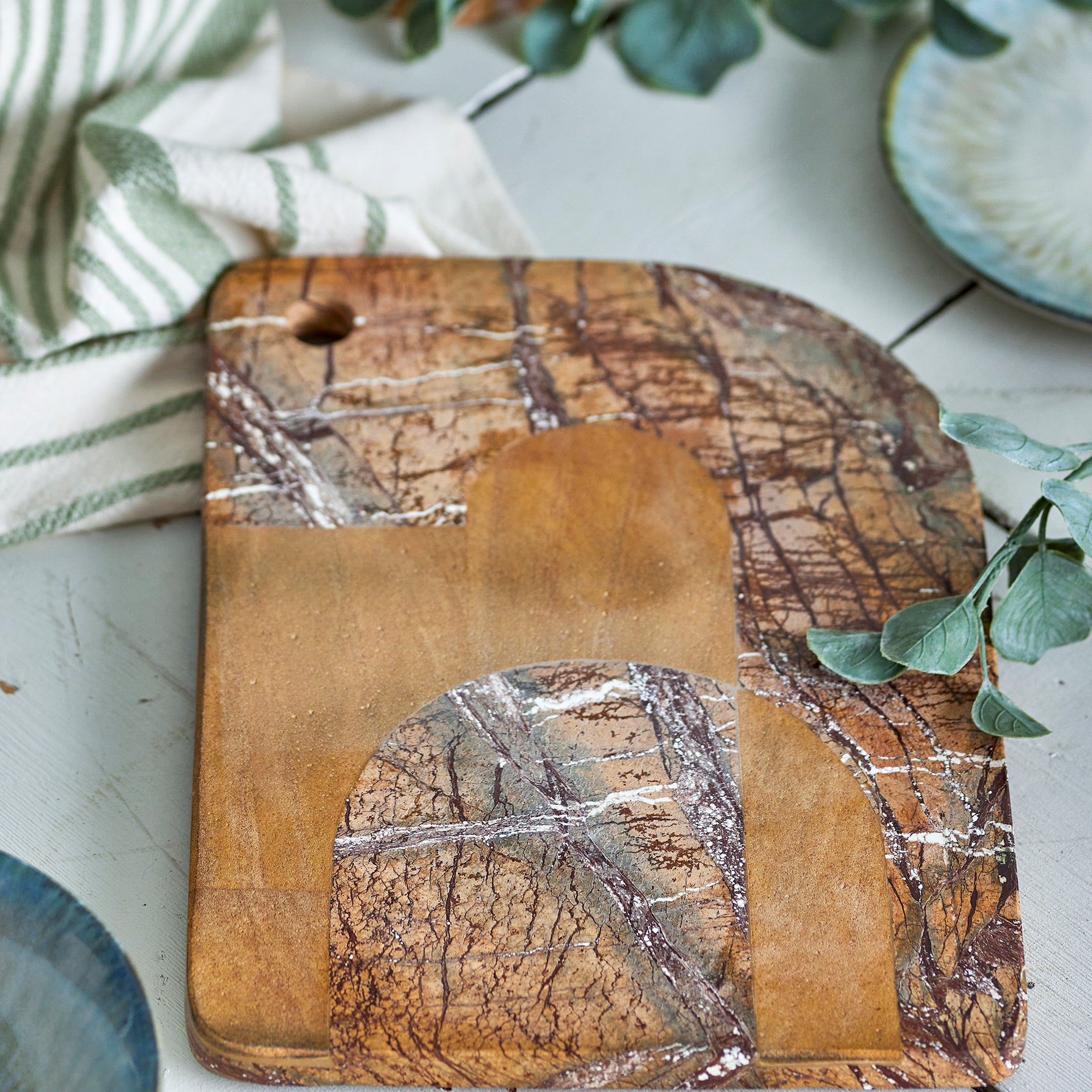 Bloomingville Abrianna Serveerplank - Bruin Marmer